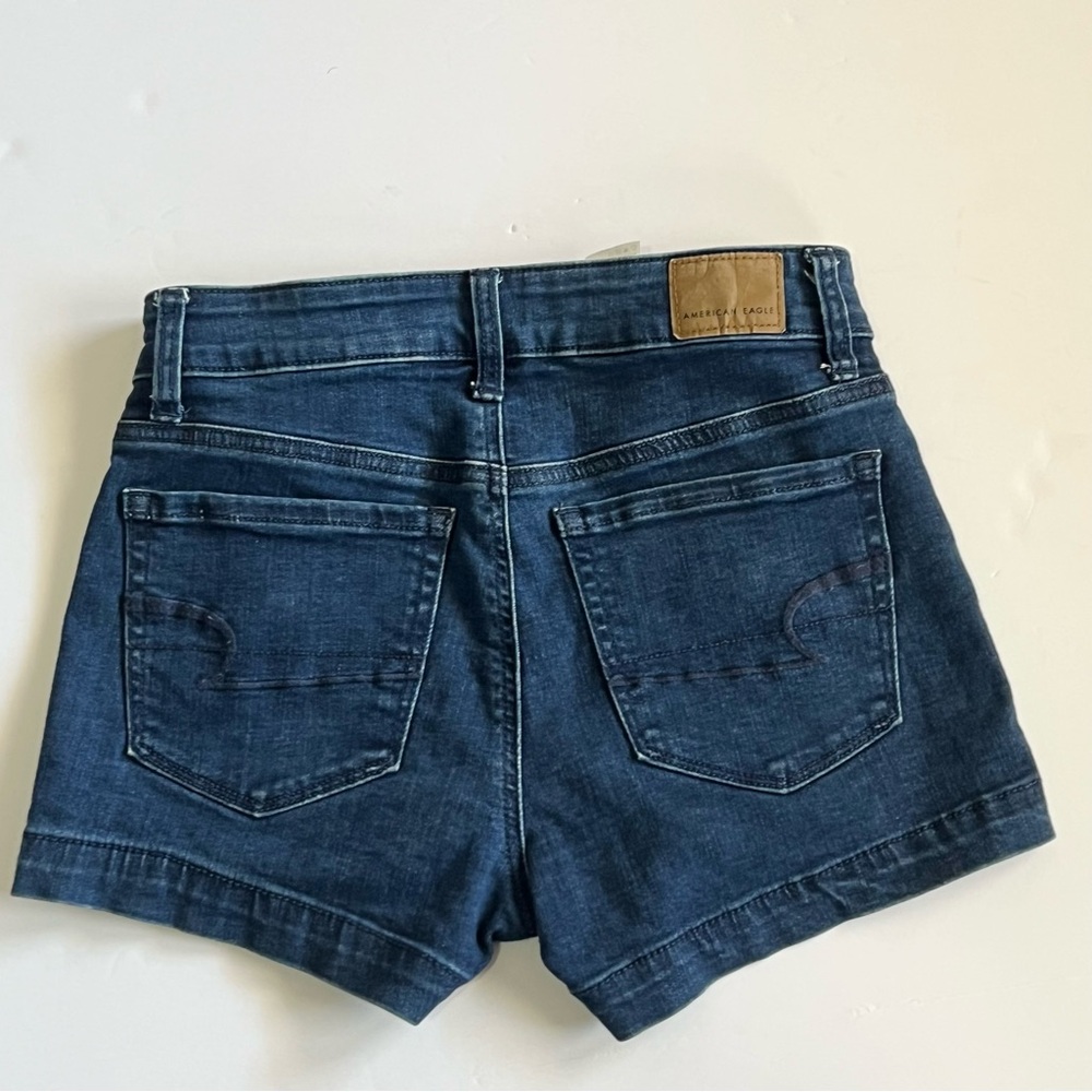 American Eagle Hi Rise Sailor Denim Jean Shorts Size 2 - Picture 9 of 9